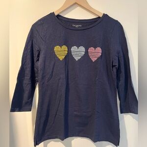 Talbots Woman Navy Heart Shirt